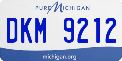 MI license plate DKM9212