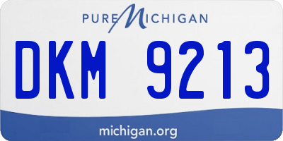 MI license plate DKM9213