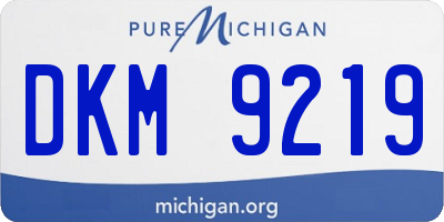 MI license plate DKM9219