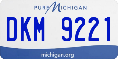 MI license plate DKM9221