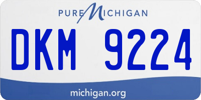 MI license plate DKM9224