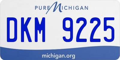 MI license plate DKM9225