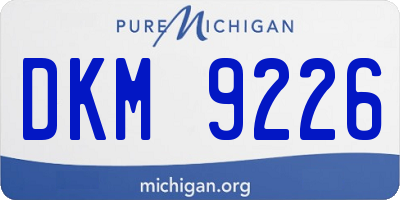 MI license plate DKM9226