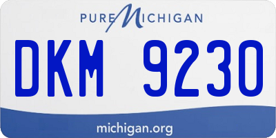 MI license plate DKM9230