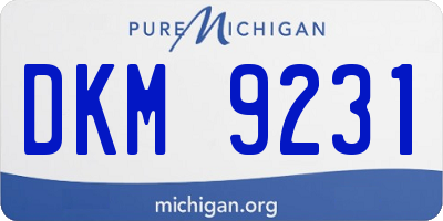 MI license plate DKM9231