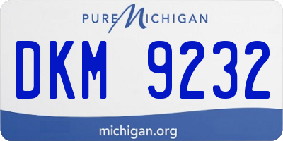 MI license plate DKM9232