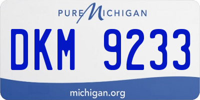 MI license plate DKM9233