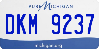 MI license plate DKM9237
