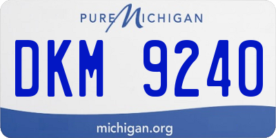 MI license plate DKM9240