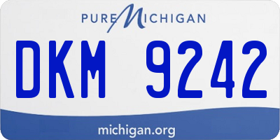 MI license plate DKM9242
