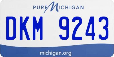MI license plate DKM9243