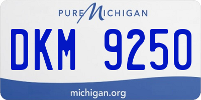 MI license plate DKM9250