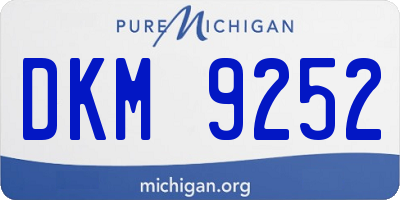 MI license plate DKM9252