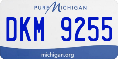 MI license plate DKM9255