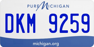 MI license plate DKM9259