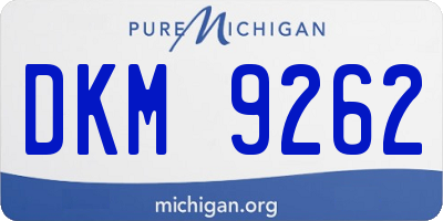 MI license plate DKM9262