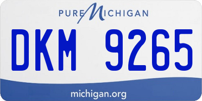 MI license plate DKM9265