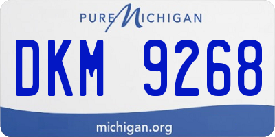 MI license plate DKM9268