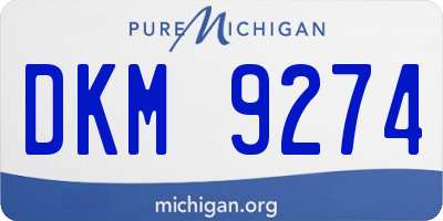 MI license plate DKM9274