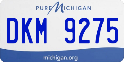 MI license plate DKM9275