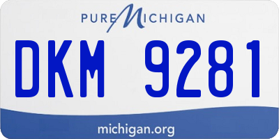 MI license plate DKM9281