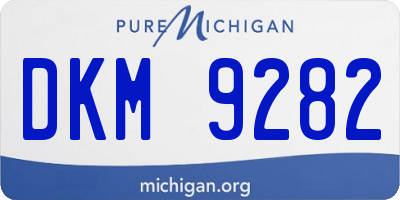 MI license plate DKM9282