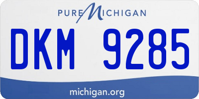 MI license plate DKM9285