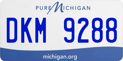 MI license plate DKM9288