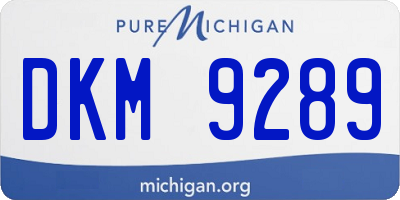 MI license plate DKM9289