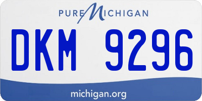 MI license plate DKM9296
