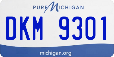 MI license plate DKM9301