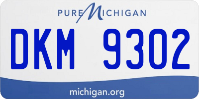 MI license plate DKM9302
