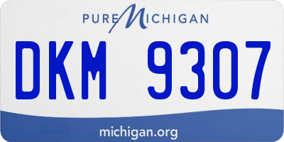 MI license plate DKM9307