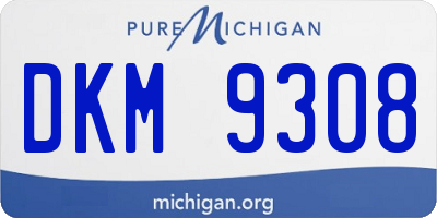 MI license plate DKM9308