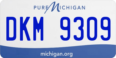 MI license plate DKM9309