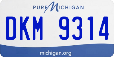 MI license plate DKM9314