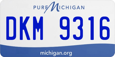MI license plate DKM9316