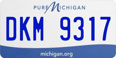 MI license plate DKM9317