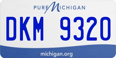 MI license plate DKM9320
