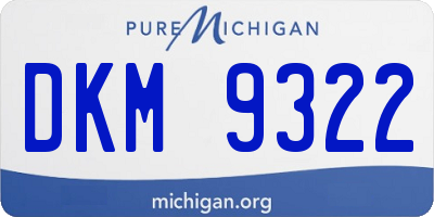 MI license plate DKM9322