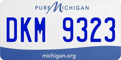 MI license plate DKM9323