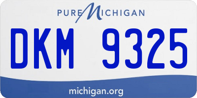 MI license plate DKM9325