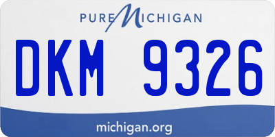 MI license plate DKM9326
