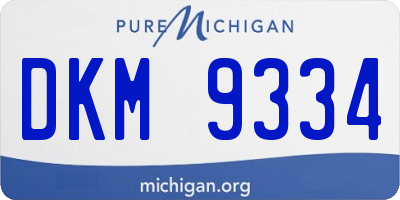 MI license plate DKM9334