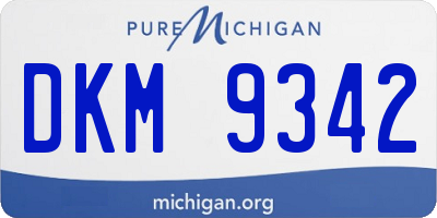 MI license plate DKM9342