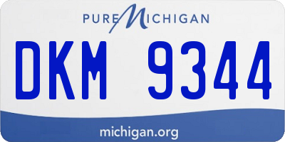 MI license plate DKM9344