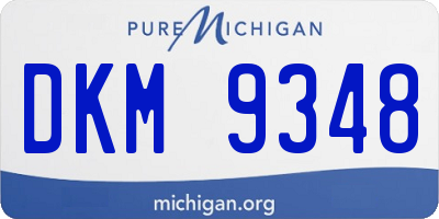 MI license plate DKM9348