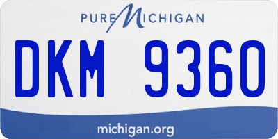 MI license plate DKM9360