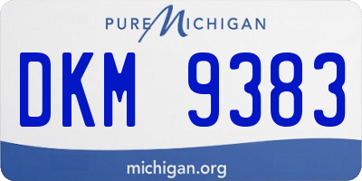 MI license plate DKM9383