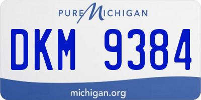 MI license plate DKM9384